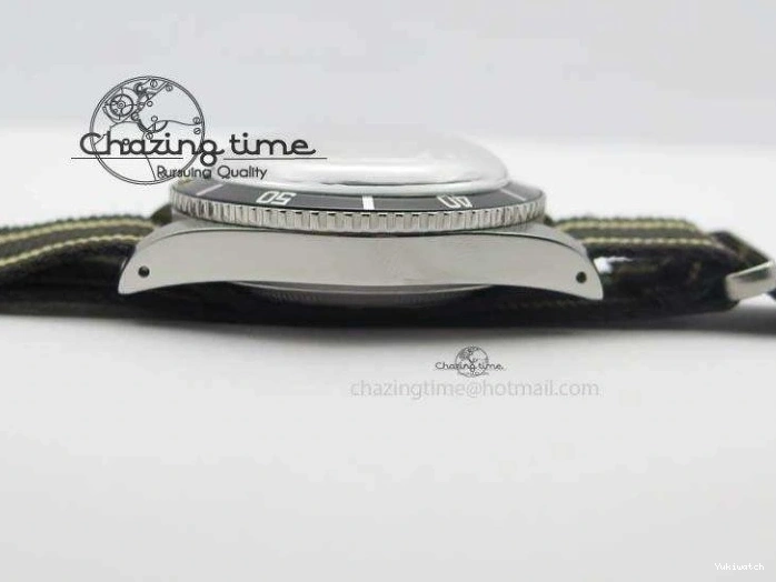 Strap SS Vintage On Dial Black A2836 Date Nylon No 1680 Submariner 0403